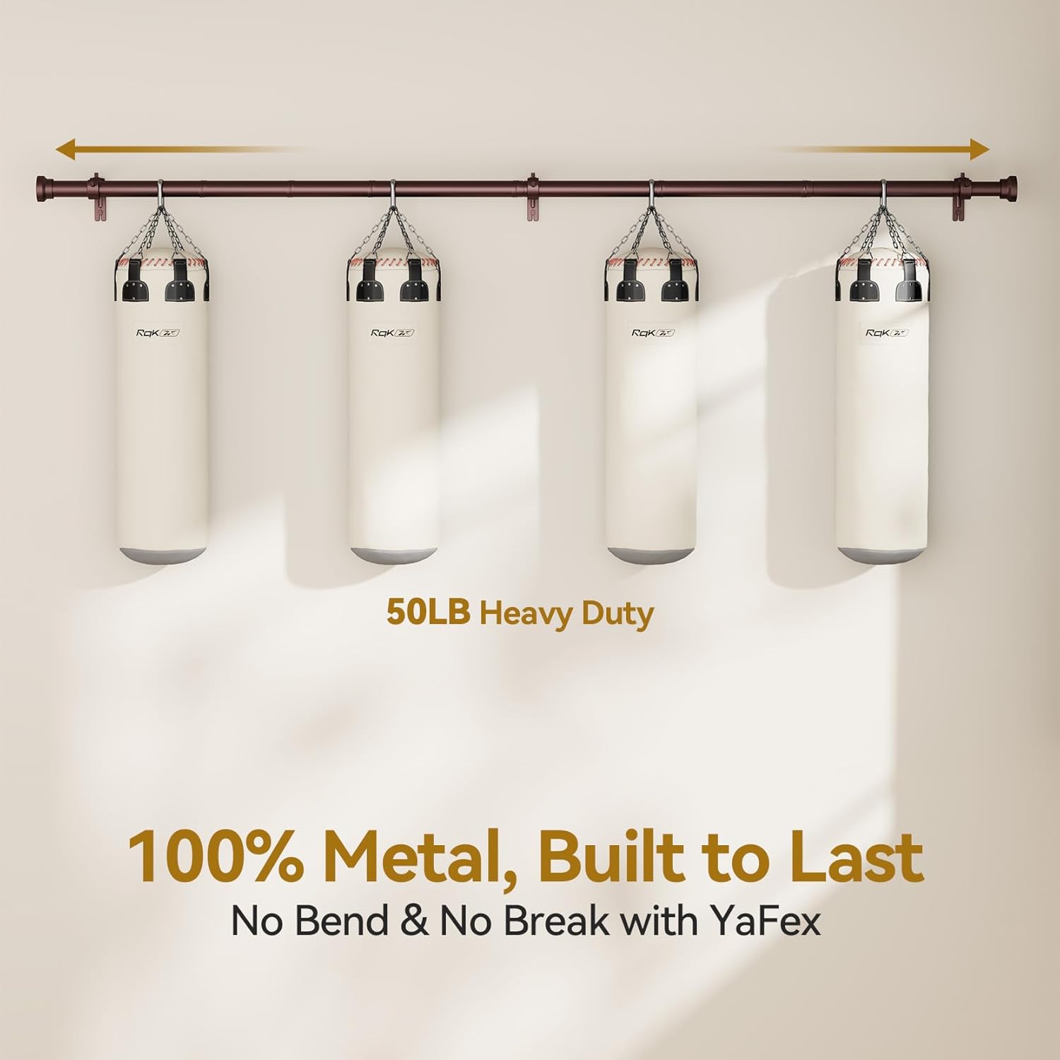 YaFex Adjustable Curtain Rods - Heavy Duty 1 Inch for Windows | 32-84 Inch, Modern Bronze Design