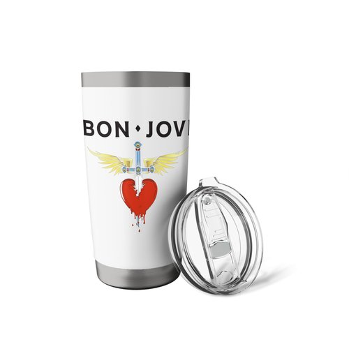 Official Bon Jovi Heart Dagger Stainless Steel Insulated Tumbler