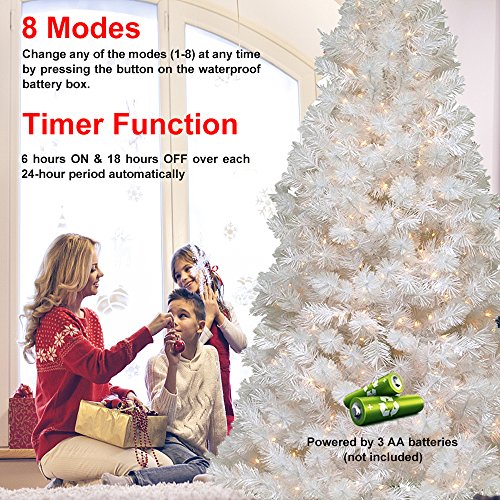 MAGOTAN Battery Operated String Lights 16ft 50 LED Waterproof Warm White with Timer - Indoor Outdoor Decor
