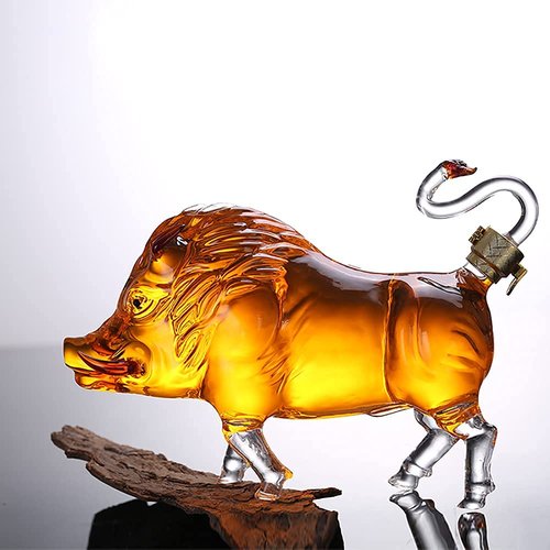 NF Animal Wine Decanters 1000ML Wild Boar Whiskey Decanter Glass Liquor Decanter For Scotch Vodka Whiskey Scotch Rum Tequila White