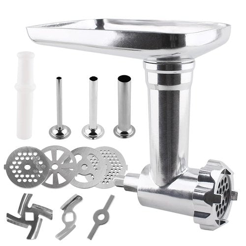 Joyparts MG-50 Meat Grinder Attachment,Compatible with Cuisinart Stand Mixer SM-50 and SMD-50 Series(Stainless Steel Sausage stuffer Tubes)