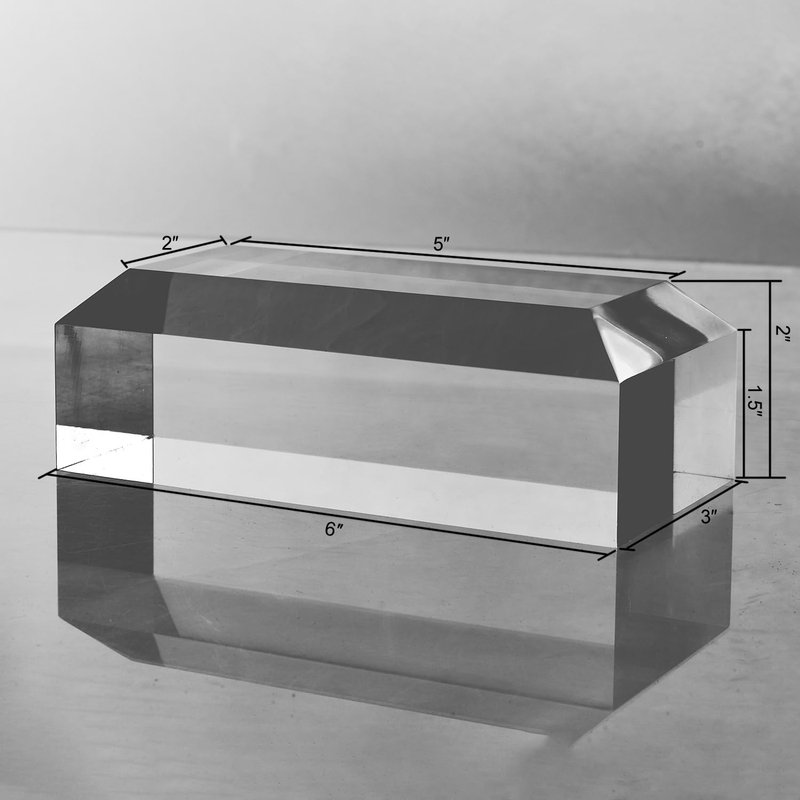 CiaoHER 2in Thickness Beveled Solid Acrylic Display Block Clear Polished Pedestal Stand Riser Solid Base (6x6)
