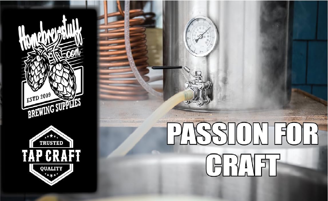 TAPCRAFT -CO2 Y Splitter for Draft Beer Regulator with 5 Foot Air Lines Chrome Plated - CO2 Tubing - Gas Line for Draft Beer