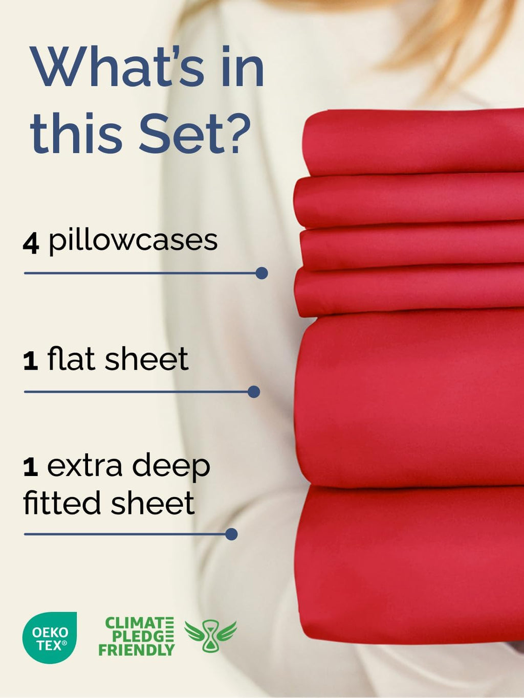 Skiennix Extra Deep Full Sheet Set | 6-Piece Breathable Cooling Bedding - Luxurious Red, Soft & Wrinkle-Free