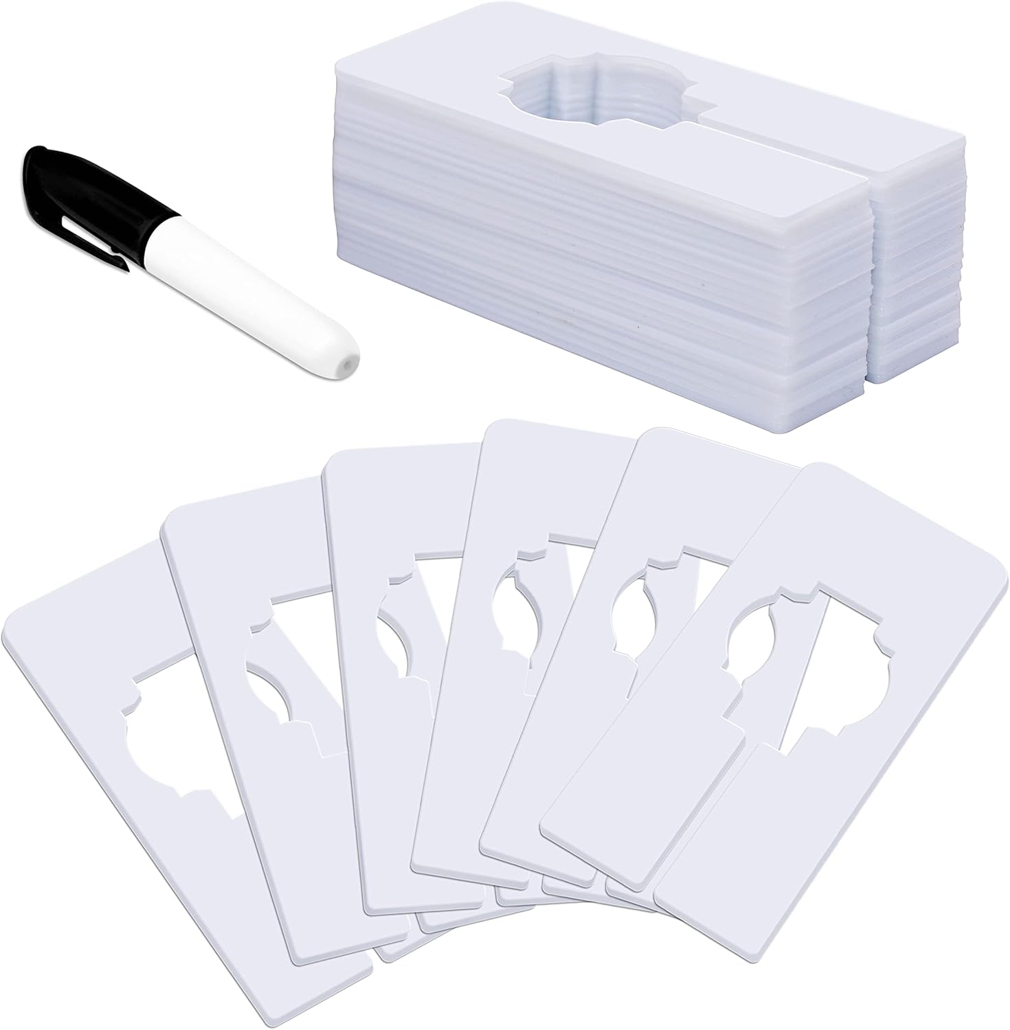 Skiennix 30 PCS Closet Dividers - Writable & Reusable Plastic Organizers for Clothing Size Sorting | 2” x 5.4”