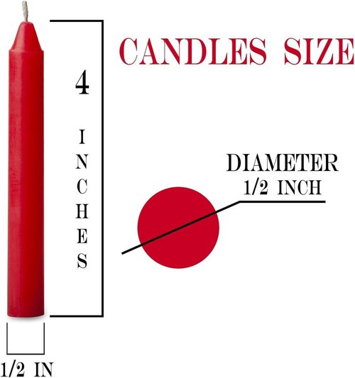 Bulk Red Candles by [Brand Name] - Perfect for Christmas Tree Decorations | 4 Inch x 1/2 Inch, 1.5 Hour Burn Time