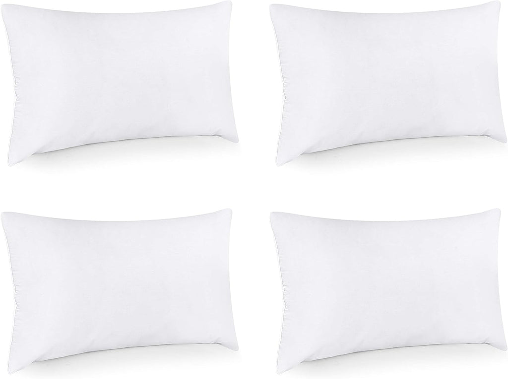 Utopia Bedding Throw Pillows - Set of 4 Fluffy Down Alternative Pillows | 16 x 26 Inches, White for Bed & Sofa
