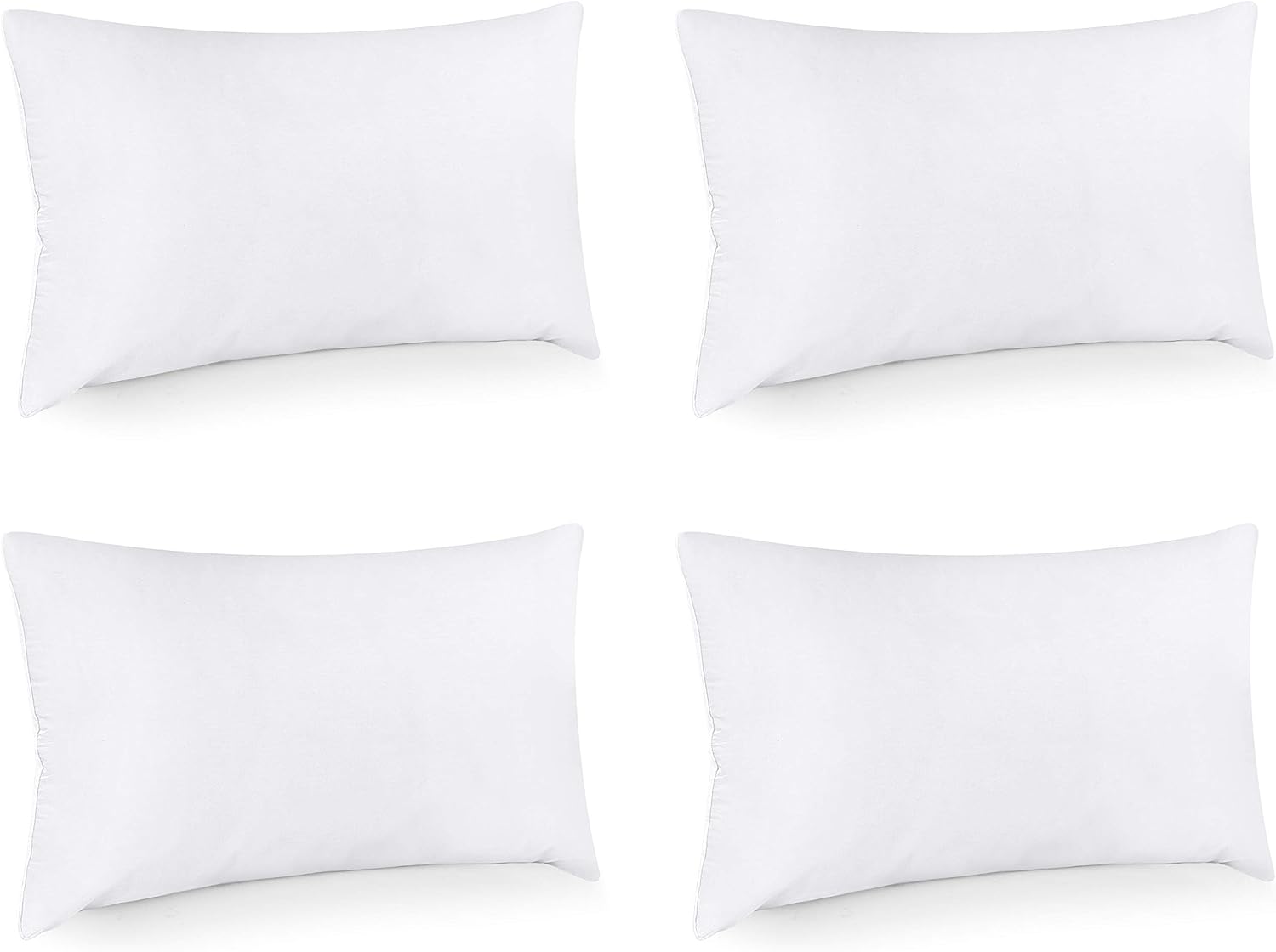 Utopia Bedding Throw Pillows - Set of 4 Fluffy Down Alternative Pillows | 16 x 26 Inches, White for Bed & Sofa