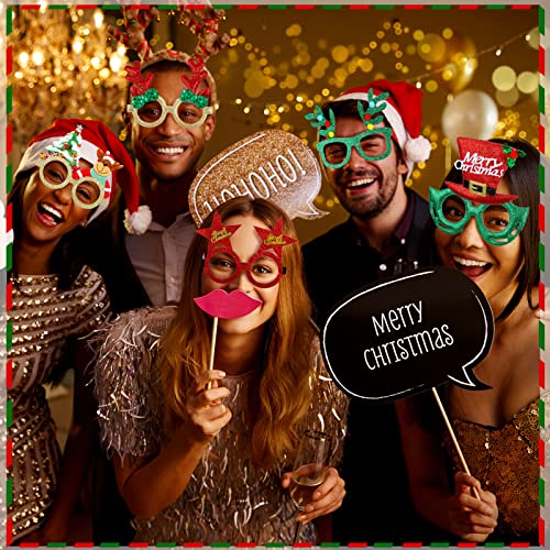 Vinsot 48 Pcs Operation Christmas Glasses Bulk Holiday Photo