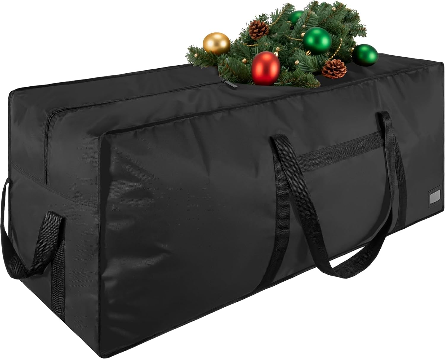 Skiennix Heavy-Duty Christmas Tree Storage Bag - Large Capacity with Reinforced Handles & Dual Zippers | Fits 3FT-4.5FT Trees, Black