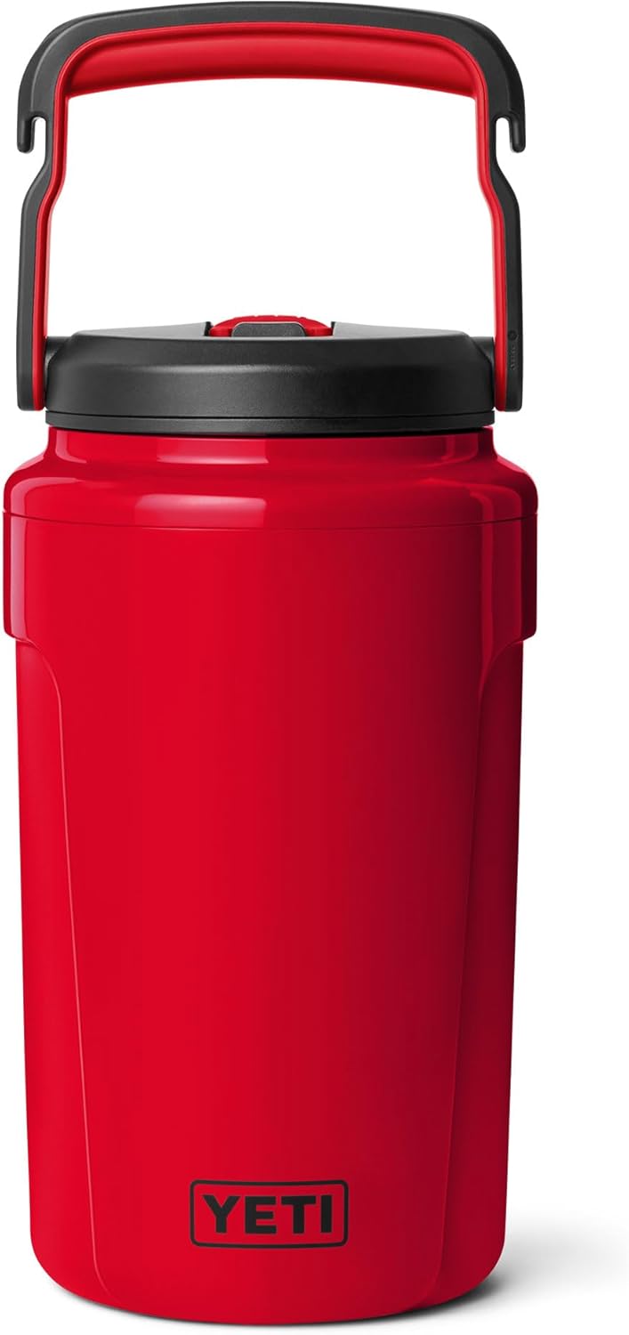 YETI Silo Half Gallon Insulated Water Jug - Leakproof Sports Bottle with Straw Cap & Fence Hook Handle - Keeps Drinks Ice-Cold - Ideal for Gym & Sports, Rescue Red