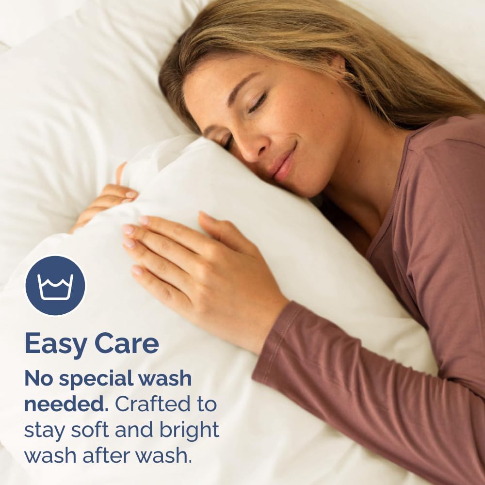 Skiennix Queen Pillow Cases Set of 4 | Ultra Soft Hotel Quality, Wrinkle-Free & Fade Resistant - Off White