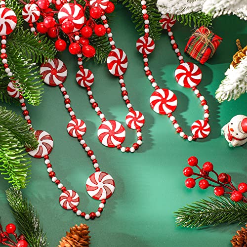 10ft Christmas Candy Cane Garland with Peppermint Accents - Holiday Decor