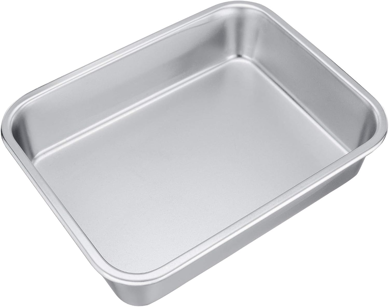 TeamFar Rectangular Cake Pan - Stainless Steel Brownie & Lasagna Casserole | 8"x10"x3", Rust-Free & Easy Clean