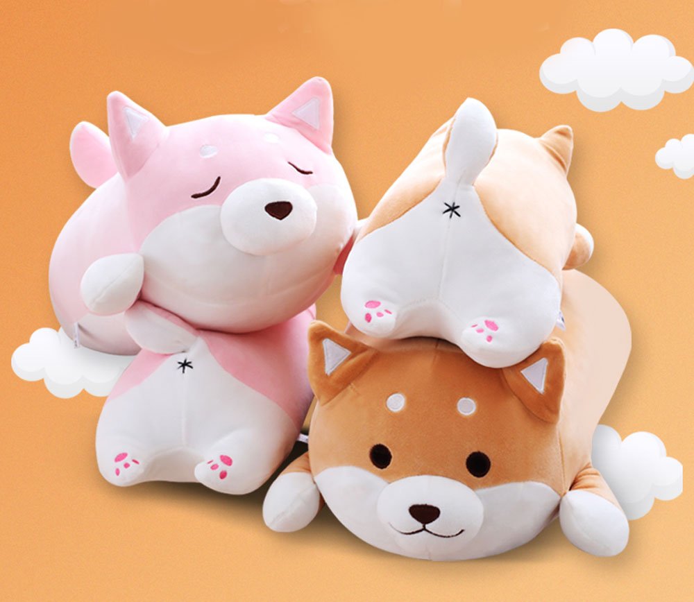 MISS TUTU Shiba Inu Dog Super Soft Plush Throw Pillow Lifelike Animal Pillows Plush Toy