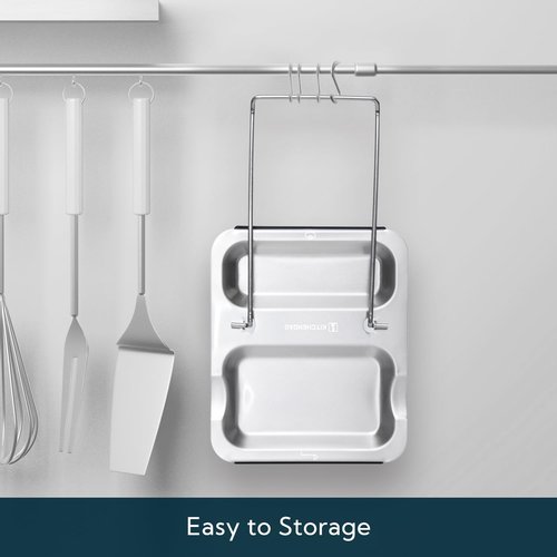 KITCHENDAO Foldable Spoon Rest and Pot Lid Holder for Counter, Non-scratch Silicone Base, Stainless Steel Pan Pot Cover Lid Rack Shelf Stand Holder Spoon Holder Utensil Rest Stove Organizer