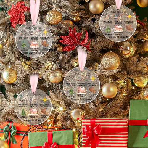 Kathfly 24 Sets Coworkers Appreciation Christmas Ornaments with Cards
