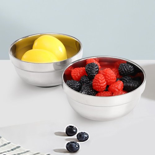 yarlung 10 Pack Stainless Steel Bowls 5 Inch Snacks Bowl, 15 Oz Soup Bowl Lightweight Salad Bowls Double-walled Metal Serving Dishes for Sauces, Rice, Noodle, Ice Cream