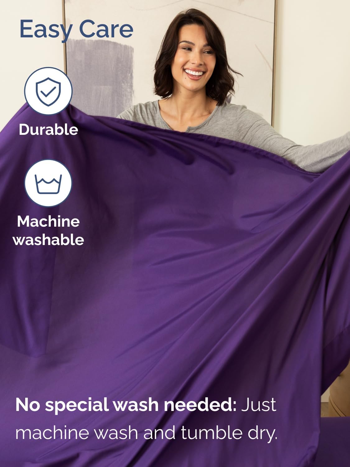 Skiennix Extra Deep Twin Sheet Set | 4-Piece Breathable Cooling Bedding - Soft, Wrinkle-Free Purple