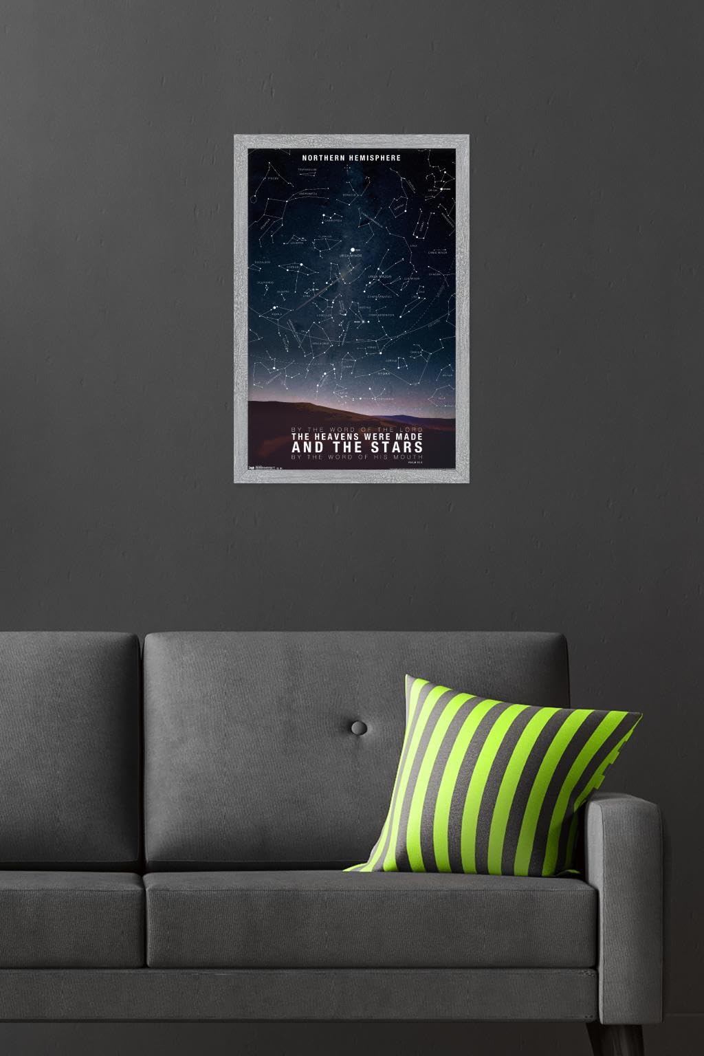 The Stars Wall Poster, 22.4L" x 14.7W", Gray Framed Version
