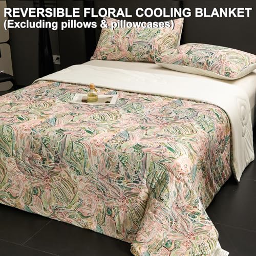 Cooling Floral Print Blanket for Hot Sleepers - Twin Size