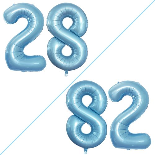 GOER 28-Inch Jumbo Foil Balloons - Perfect for 28th Birthday Party Decorations | Light Blue