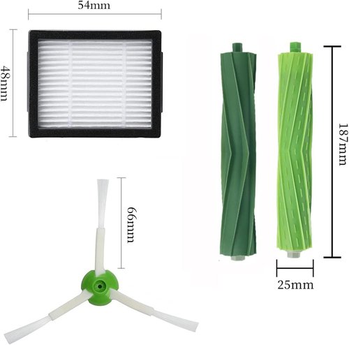 iRobot Replacement Parts - Multi-Surface Rubber Brushes & HEPA Filters | Compatible with i7, i3, i4, j7 Series