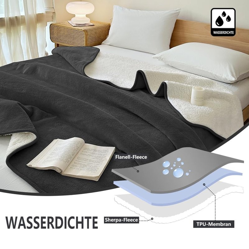 NSNLGSGC Waterproof Blanket for Bed Intimacy King Size, Love Splash Blankets for Couples, Squirt Blanket for Adults, Water Proof Flannel Blanket, Up to 60 oz (90x108, Black)