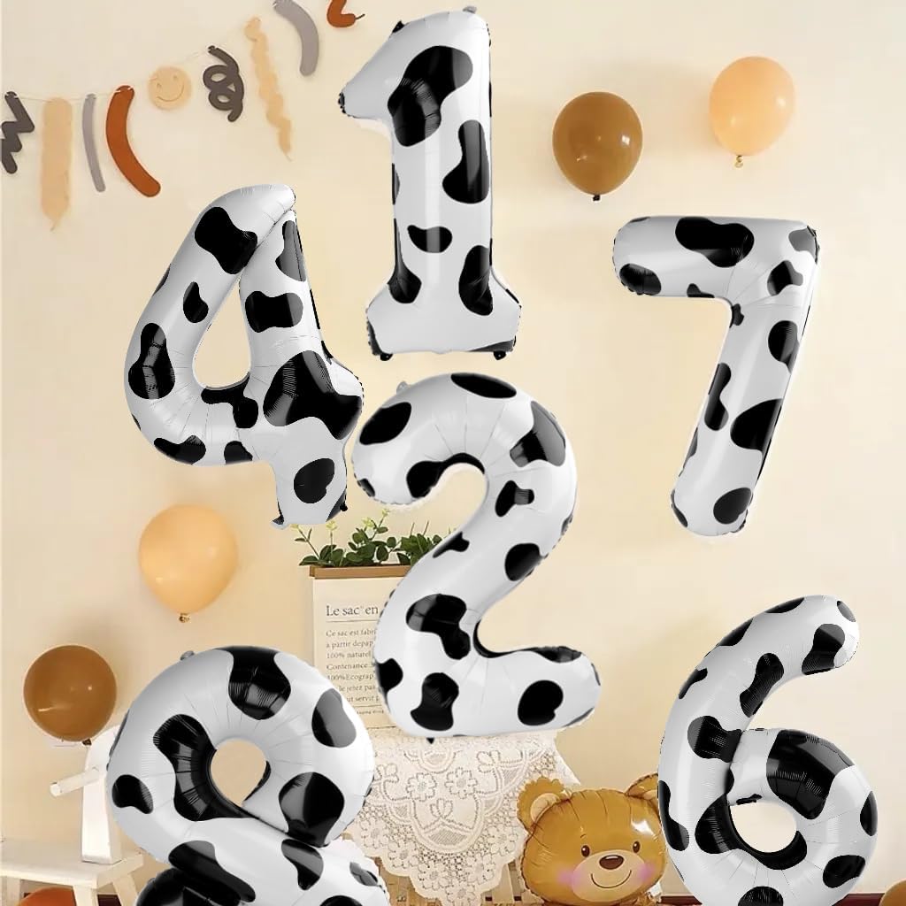 Skiennix Number Balloons - 40 Inch One Balloon for 1st Birthday Party | White & Black Decor