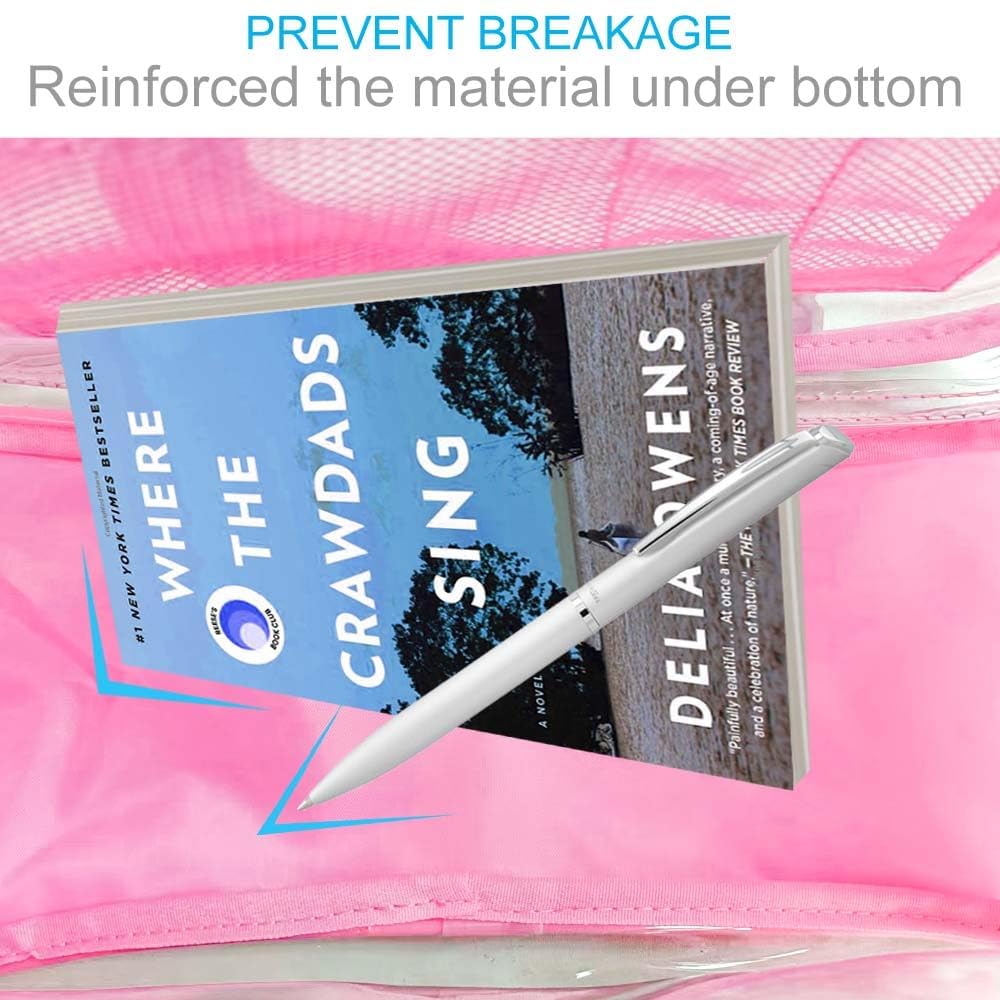 CCJPX 3PCS Clear Backpack for Girls, Kids Cat Transparent Bookbag Heavy Duty, Cute See Through Backpacks with Lunch Box(Pink)