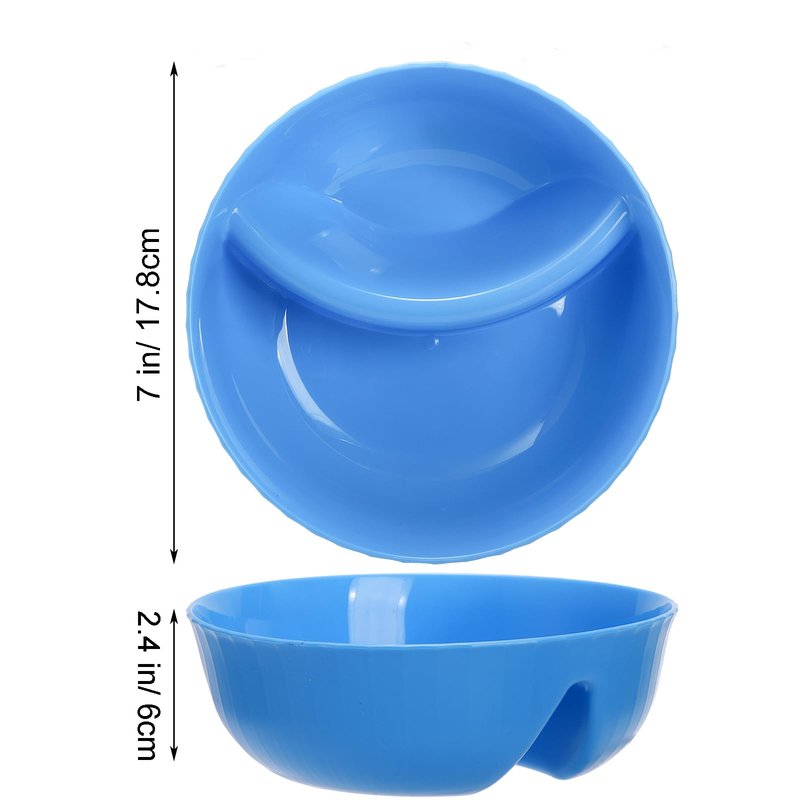 Okllen Set of 12 Anti-soggy Cereal Bowls, Plastic Divided Bowl for Chip and Dip, Separated Snack Bowl Sauce Dipping Dish for Ice Cream, Yogurt and Berries, 4 Colors
