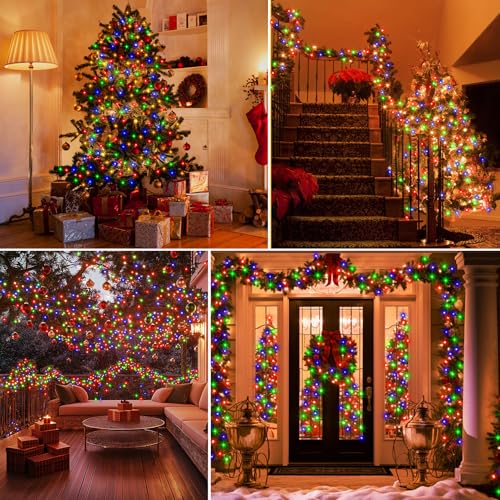 Echosari 4 Pack Multicolor Battery Operated Christmas Fairy Lights 16.4FT 50 LED
