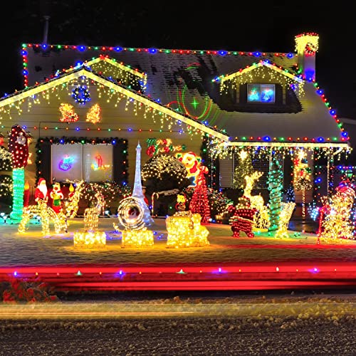 XMASLAND Ultra-Bright Connectable 100-Count Multi Christmas Lights 19.6ft Green Wire (100L) Indoor/Outdoor