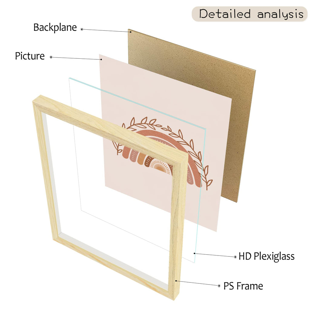 You Are My Sunshine Framed Wall Art Decor 3 Panel 12x16 Inch Heart Rainbow Nursery Boho Kids room Baby Girl Bedroom Decor for Nursery Decor