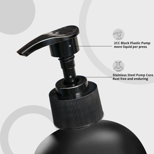 MOMEEMO Matte Black Soap Dispenser Set - Stylish Lotion & Hand Soap Dispenser for Farmhouse Bathroom Decor