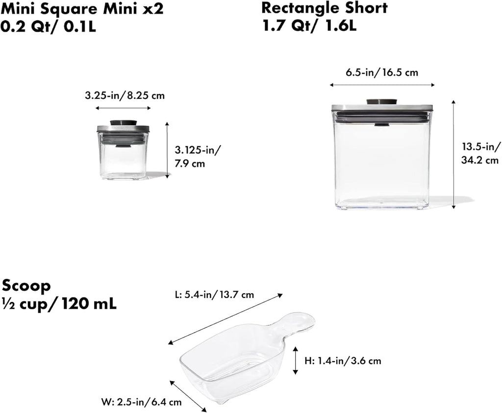 OXO SteeL 12-Piece POP Container Set - Airtight Food Storage Solution for Freshness