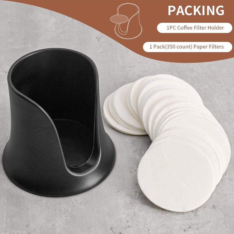 CAFEMASY Coffee Filter Holder with 350 Count Replacement Coffee Paper Filters Compatible with Aeropress Original Clear Go Espresso Maker Accessories Parts