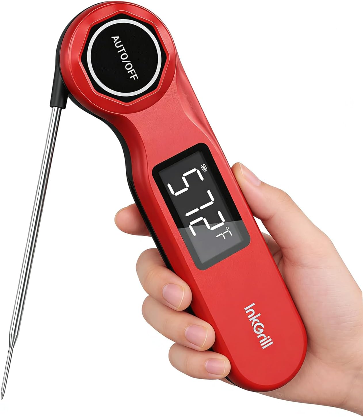 Skiennix Instant Read Meat Thermometer - Rechargeable Digital Cooking Thermometer with 1.42" Waterproof Screen
