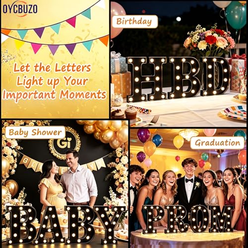 Black LED Marquee Letter Light - Battery Operated Alphabet Sign