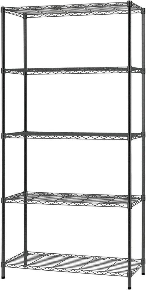 FDW Wire Shelving Unit - 5-Tier Adjustable Metal Rack for Kitchen, Garage & Pantry | 14" D x 36" W x 72" H - Black