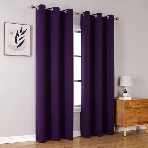 ChrisDowa Blackout Curtains - Thermal Insulated Room Darkening Panels, Royal Purple, 42W x 84L