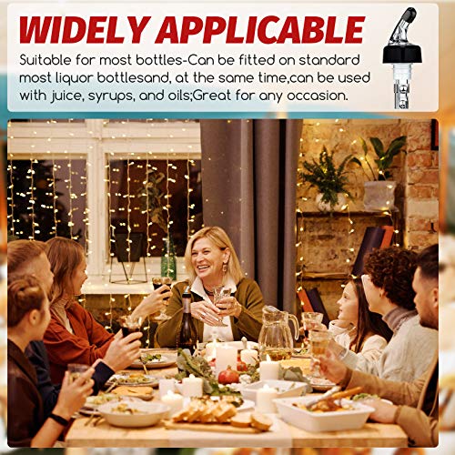 BBTO 20 Pcs Measured Liquor Bottle Pourers 1 Oz Auto Shot Dispenser Clear & Black