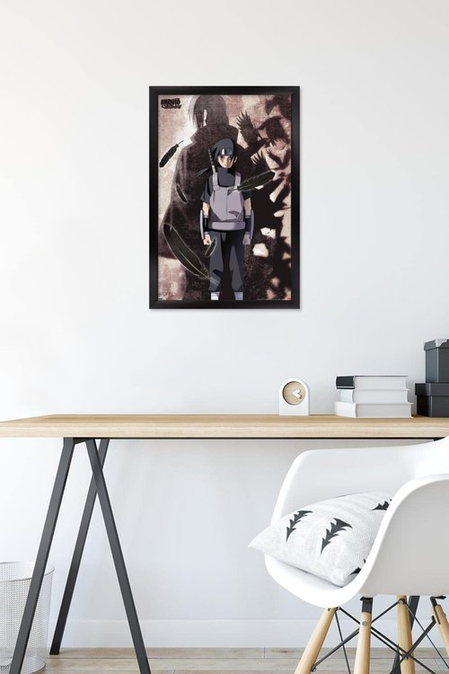 Naruto Shippuden - Itachi Uchiha Wall Poster, 22.4L" x 14.7W", Black Framed Version