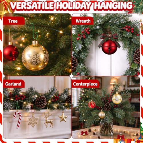 Gold 200PCS Christmas Ornament Hooks S-Shaped Hangers with Storage Box