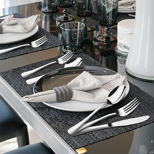 40-Piece Stainless Steel Silverware Set for 8, Modern Flatware Cutlery Set