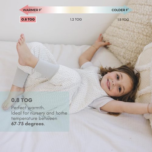Tealbee Dreamsuit Toddler Sleep Sack with Feet – Walker Sleep Bag with Legs, Rayon made from Bamboo, Summer 0.8 TOG, 2-Way Zipper, 3T-4T - Dash
