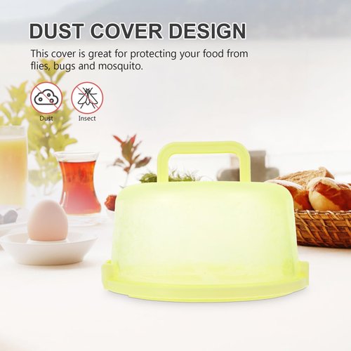 YARNOW Portable Cake Carrier with Handle 9.75 Inch Transparent Plastic Cake Box Kitchen Baking Storage Container for Birthday Parties Outdoor Use