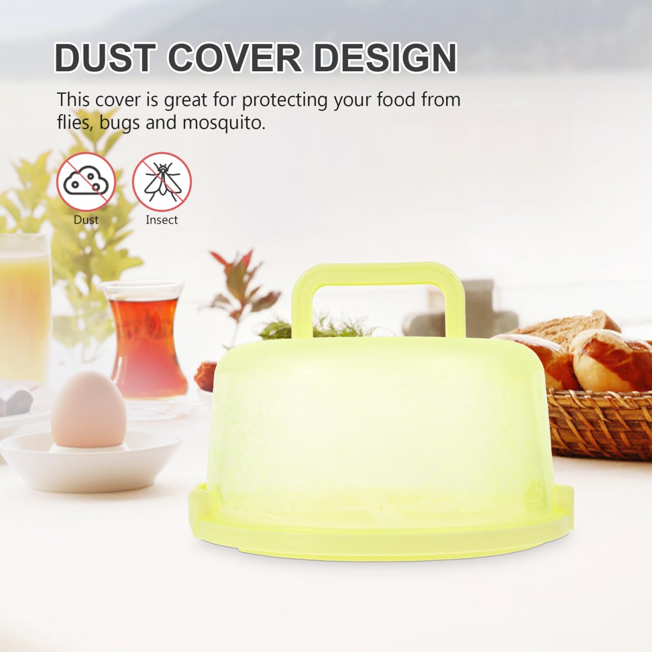 YARNOW Portable Cake Carrier with Handle 9.75 Inch Transparent Plastic Cake Box Kitchen Baking Storage Container for Birthday Parties Outdoor Use