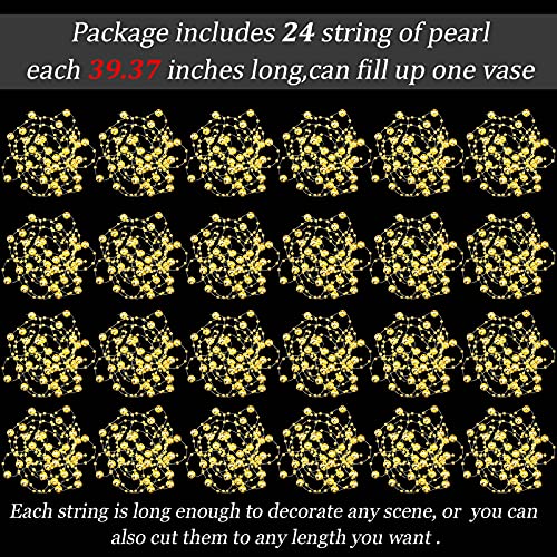 24 Pcs Floating Candle Pearl Strings - Faux Pearl Vase Filler Decor