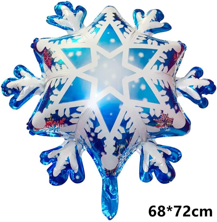 Skiennix 132PCS Ice Snow Queen Balloon Garland Kit - Double Layer Snowflake Decorations for Winter Parties